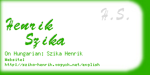 henrik szika business card